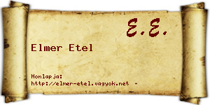 Elmer Etel névjegykártya